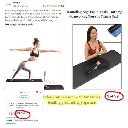 Grounding Yoga Mat, 71x24in, Earthing Connection, Non-slip Fitness Pad